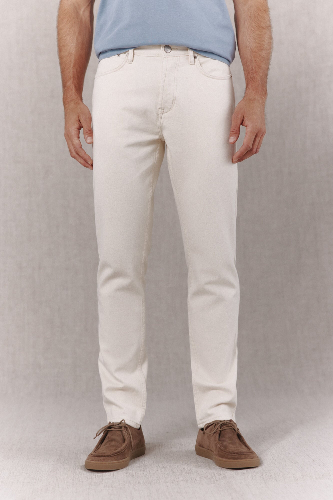 OOTO Cal&ccedil;as jeans 5 bolsos slim fit Ecru