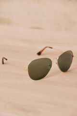 OOTO Gold metal sunglasses Dark green