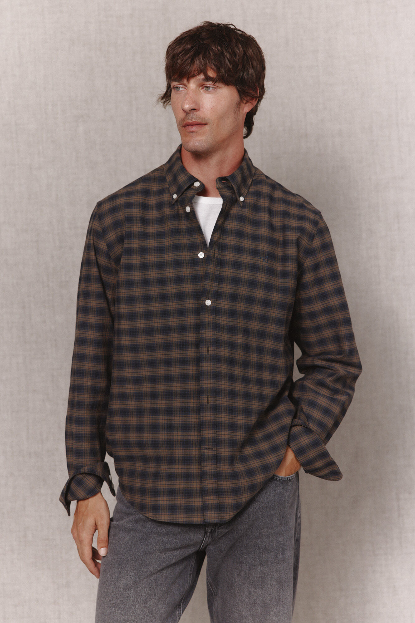 OOTO Camisa twill de cuadros
