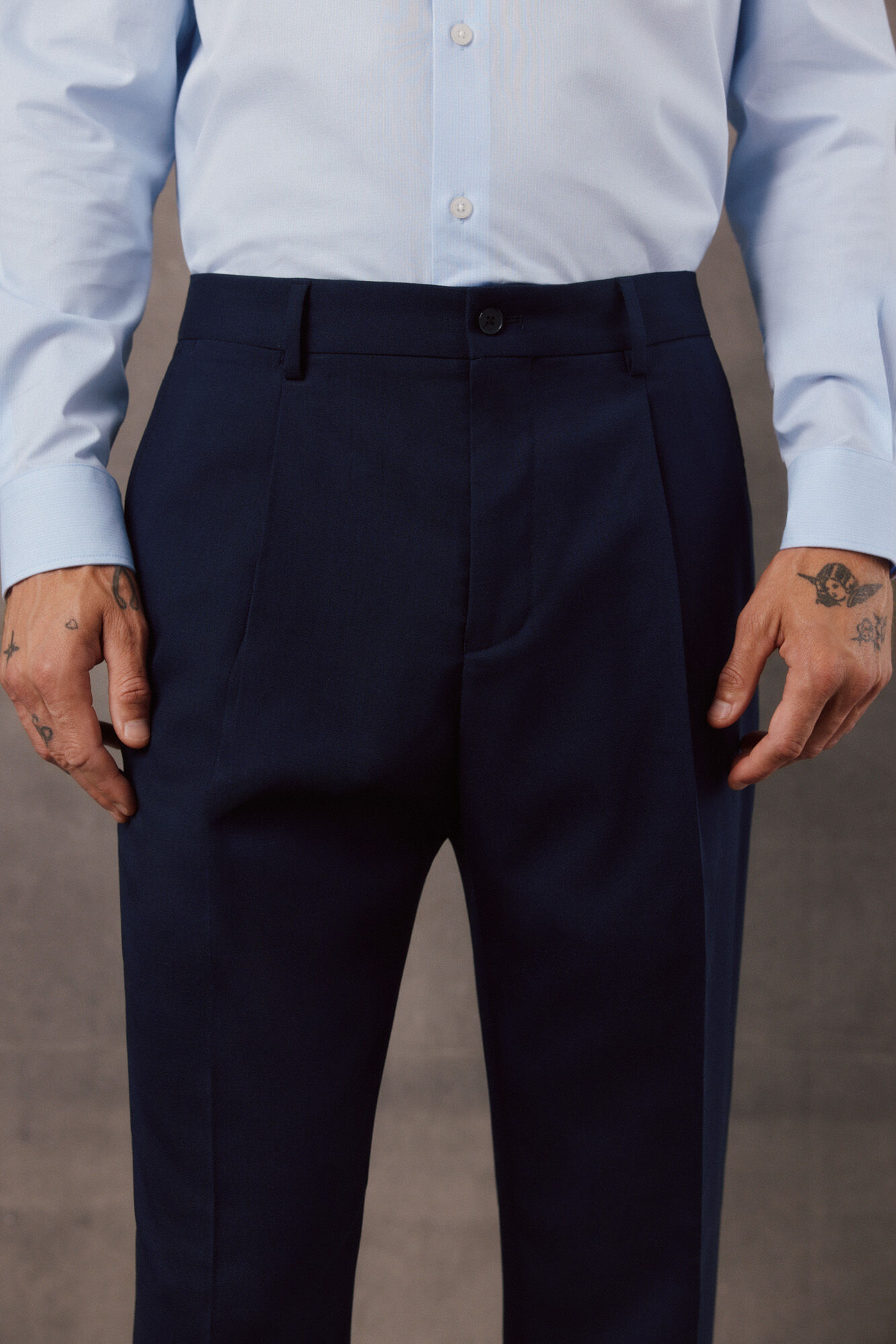 OOTO Navy Panama suit trousers Navy