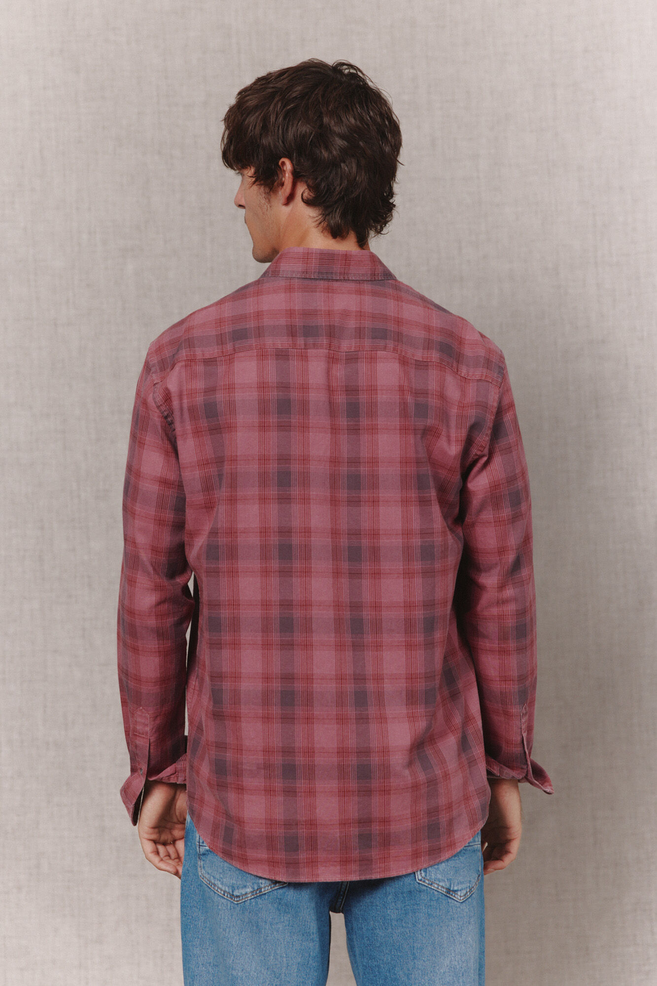 OOTO Camisa de manga comprida aos quadrados Granada