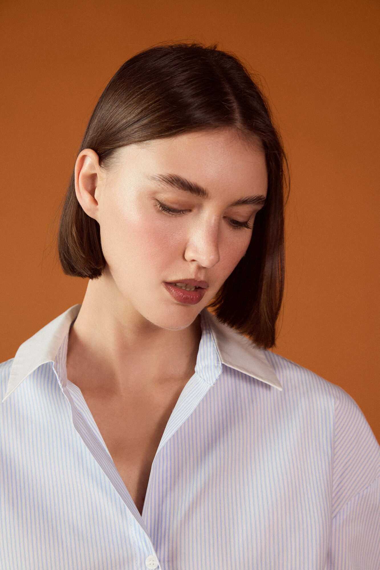 TFP by Tamara Falc&oacute; Camisa combinada em popelina Azul