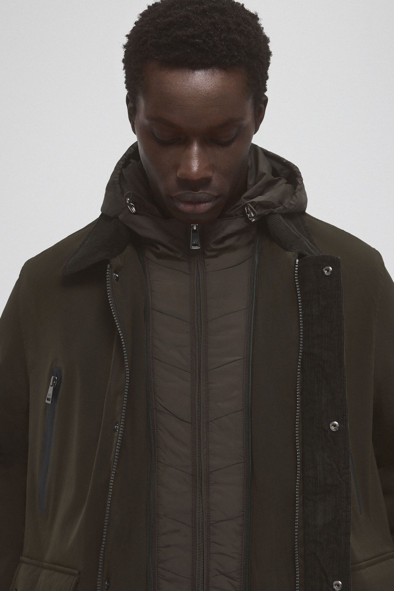 Pedro del Hierro Casaco gola bombazina Verde