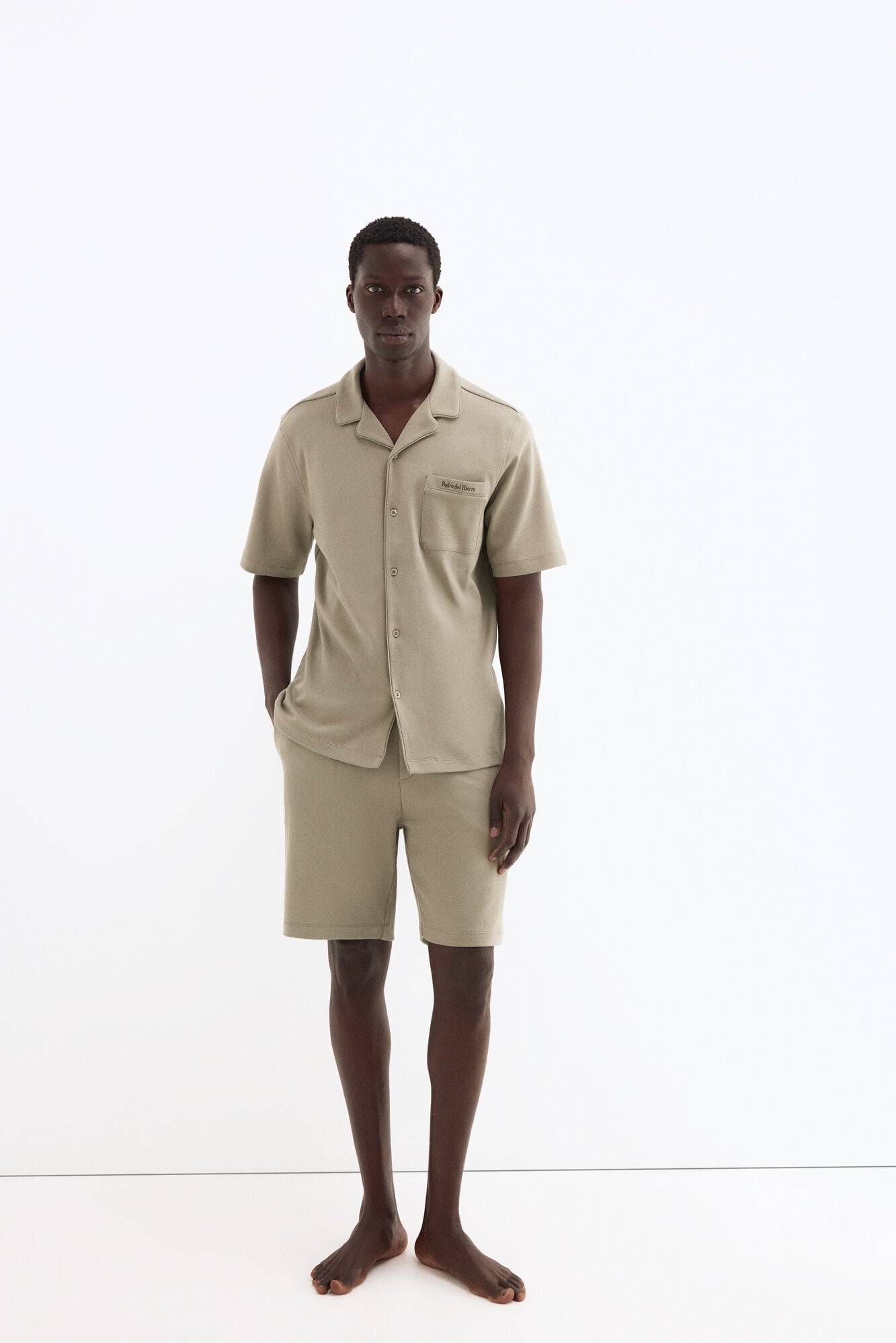Pedro del Hierro Camisa manga corta pijama de algod&oacute;n espa&ntilde;ol