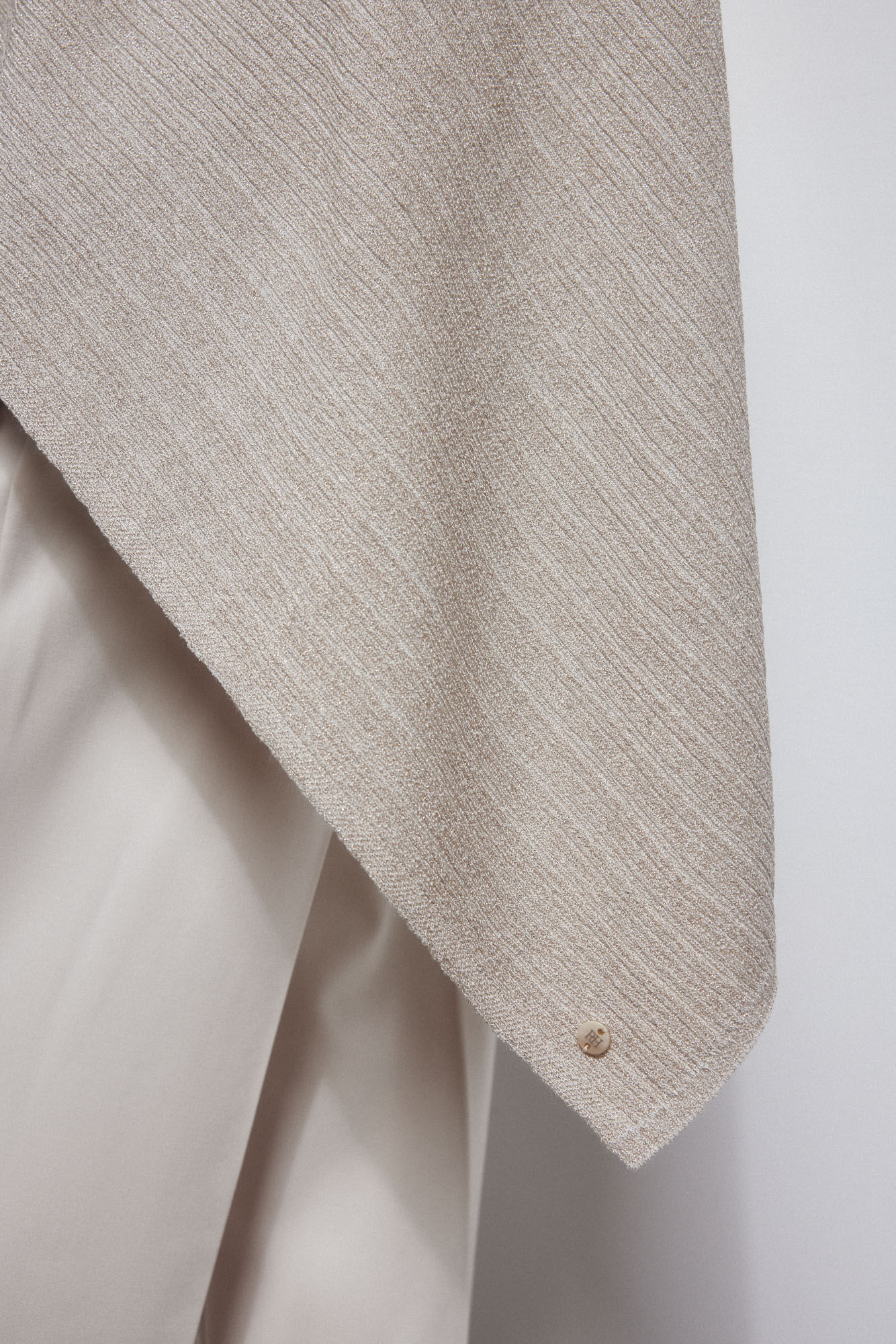 Pedro del Hierro Capa de malha canelada brilho Marrom