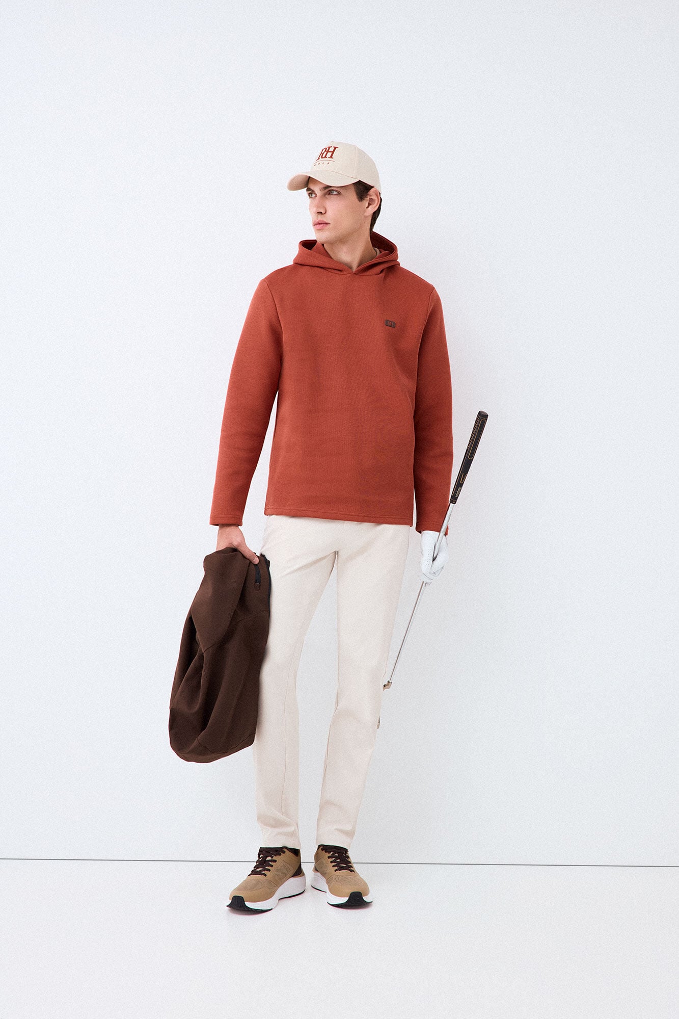 Pedro del Hierro Hooded technical golf sweatshirt Orange