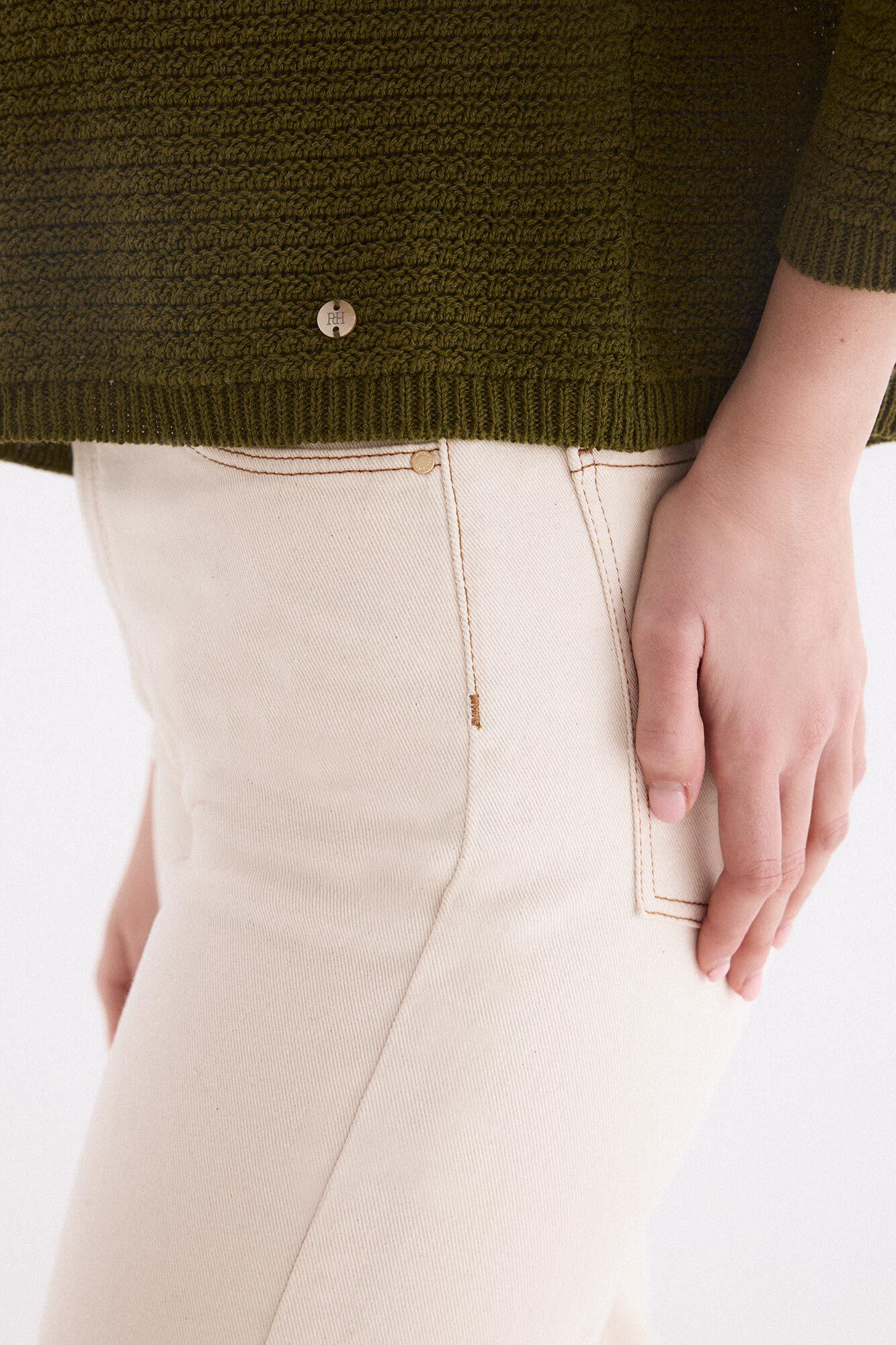 Pedro del Hierro Textured jersey-knit top Green