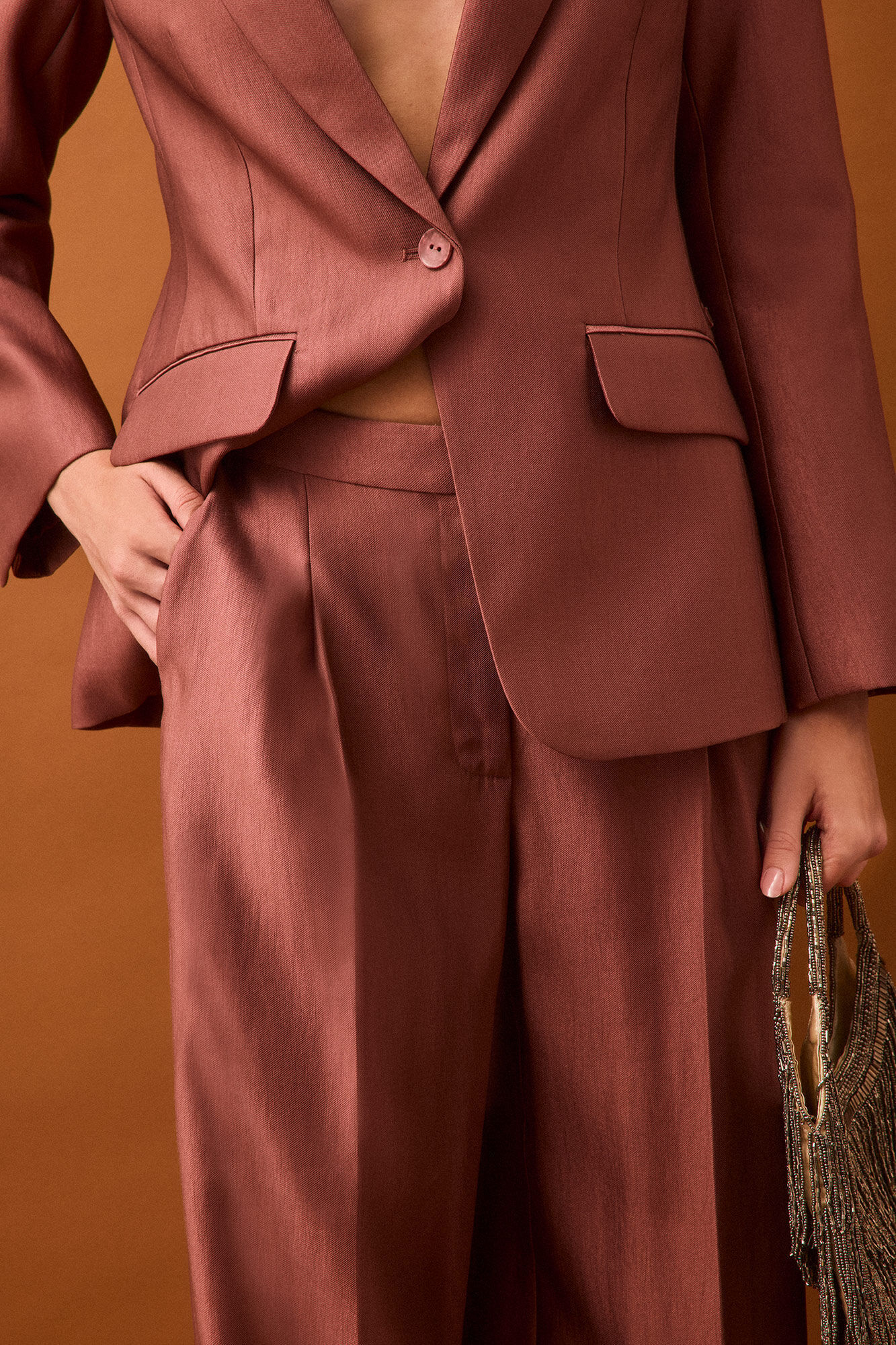 Pedro del Hierro Metallic trousers Pink