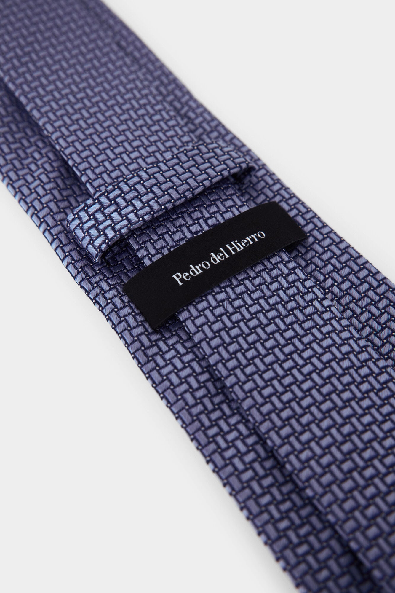 Pedro del Hierro Extra-fine silk tie Blue