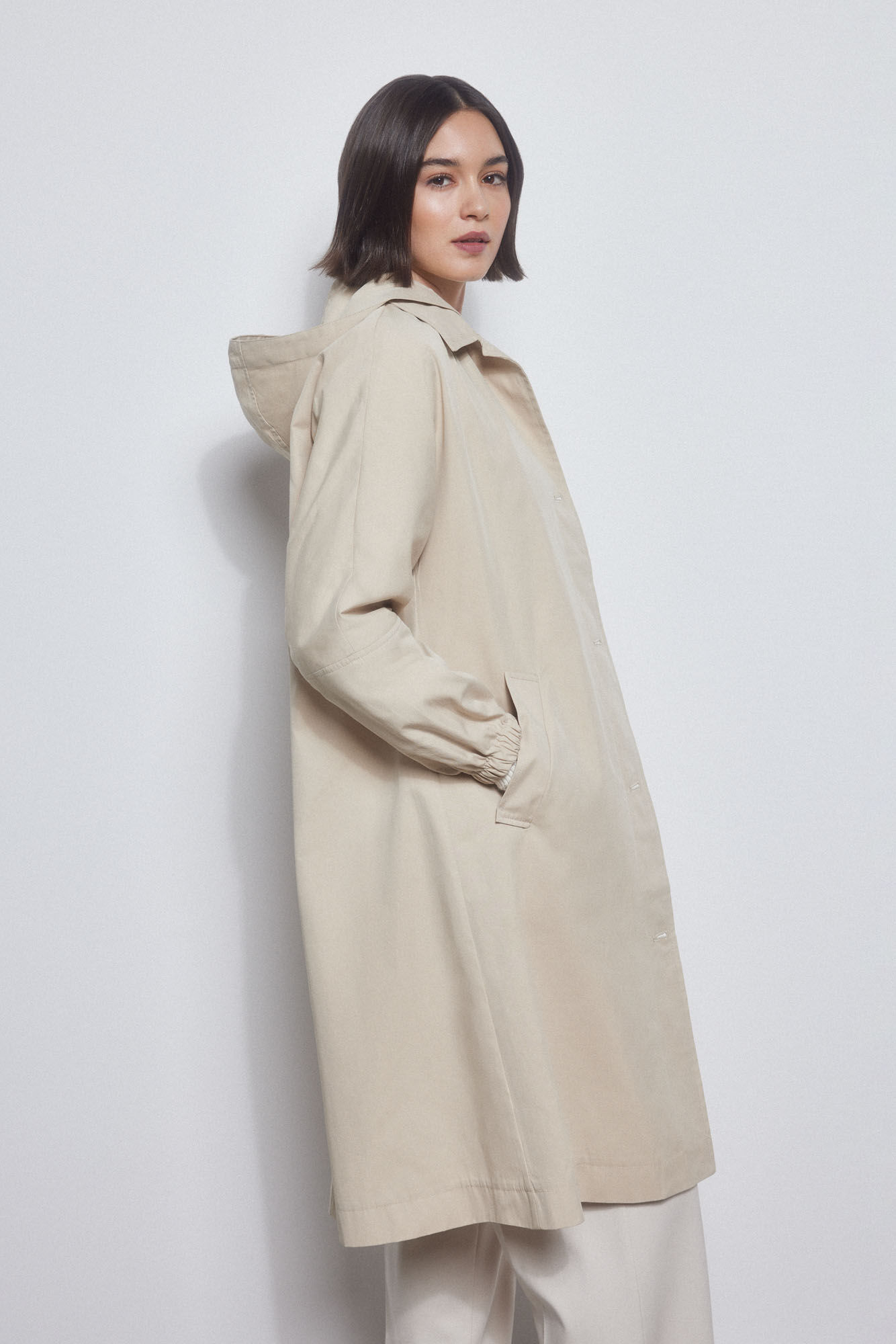 Pedro del Hierro Parka algodon capucha Beige