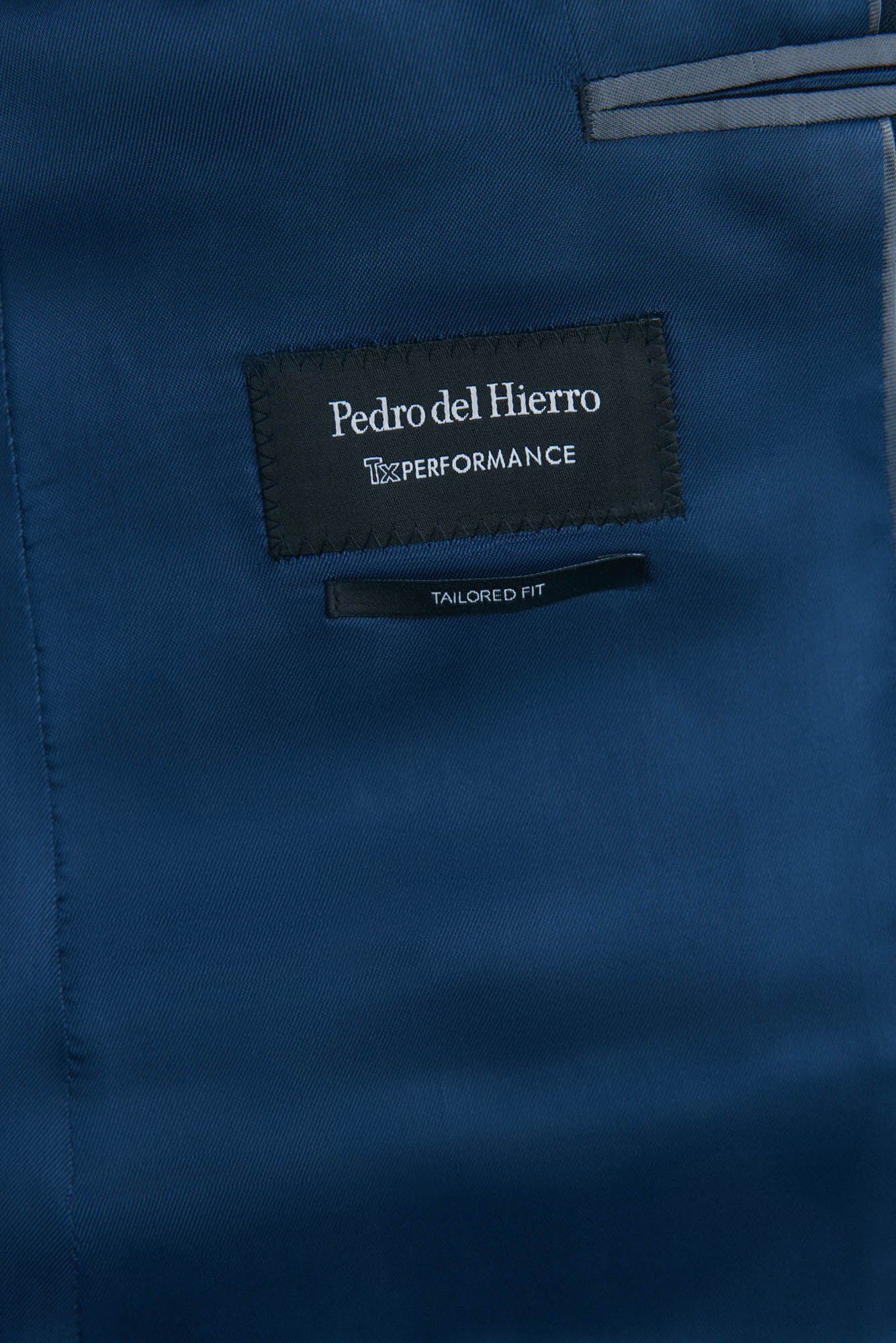 Pedro del Hierro Blazer bi-el&aacute;stico liso e sob medida Azul