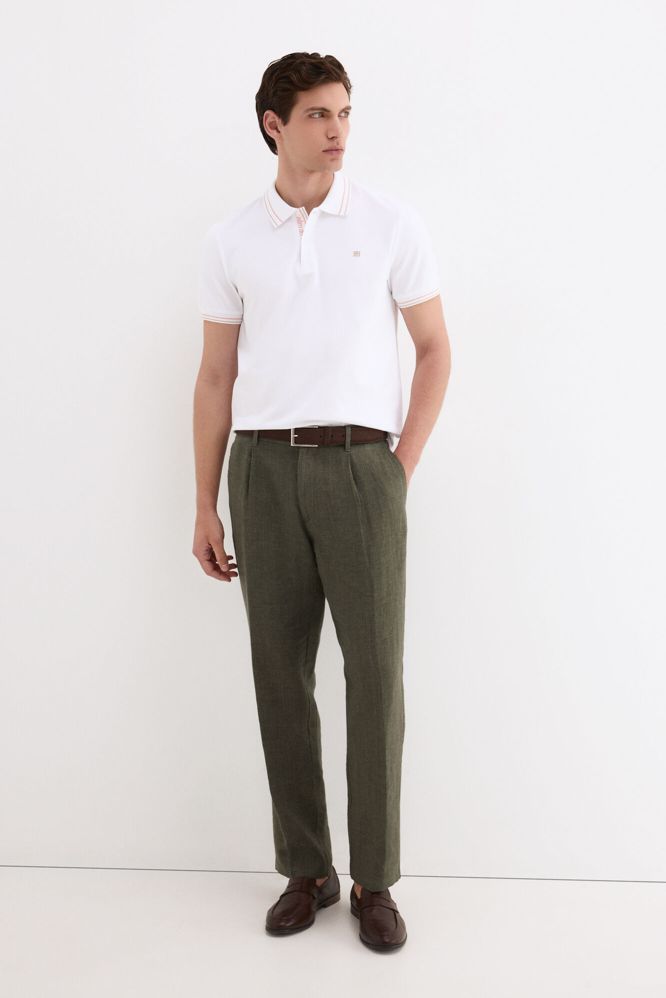 Pedro del Hierro Jacquard polo shirt White