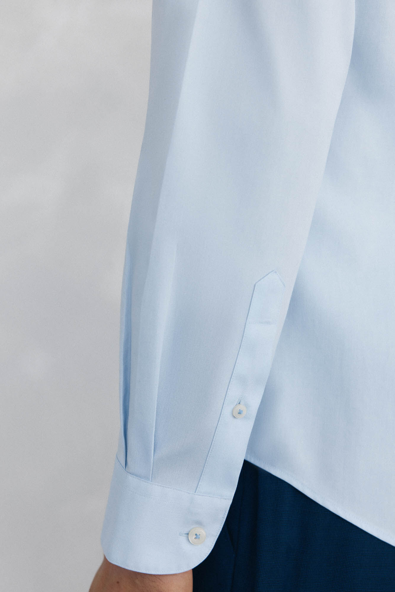 Pedro del Hierro Camisa social lisa, slim fit, resistente a manchas e n&atilde;o engomada Azul