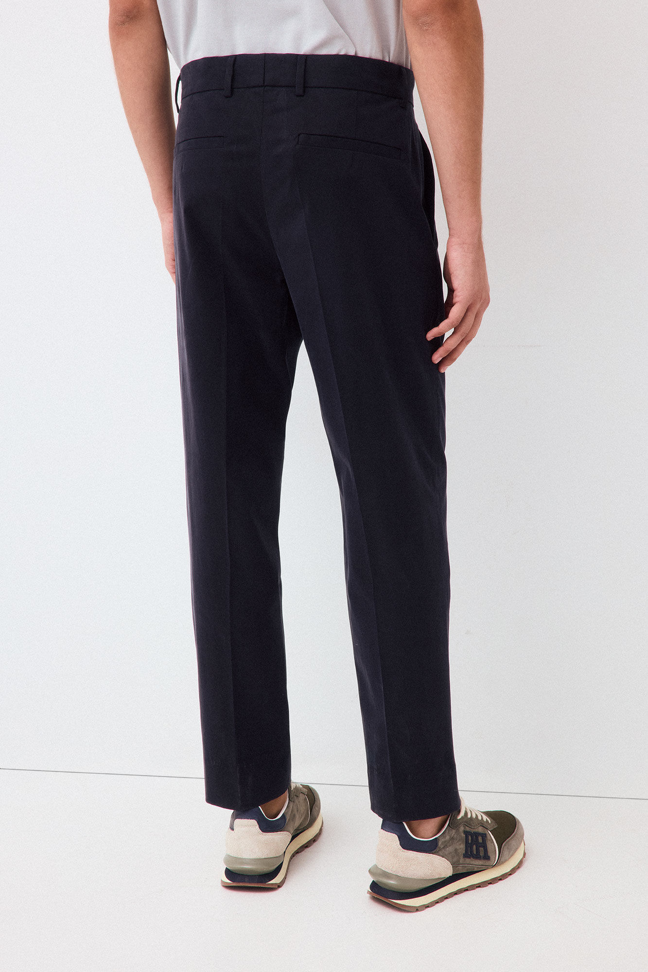 Pedro del Hierro Tapered cotton-tencel chinos Blue
