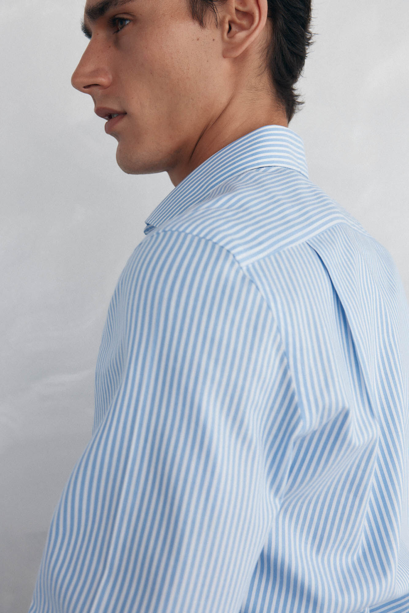 Pedro del Hierro Striped dress shirt, non-iron + anti-stain Blue