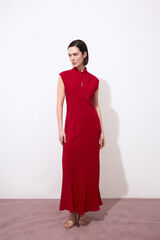 Pedro del Hierro Knot detail neckline midi dress Red