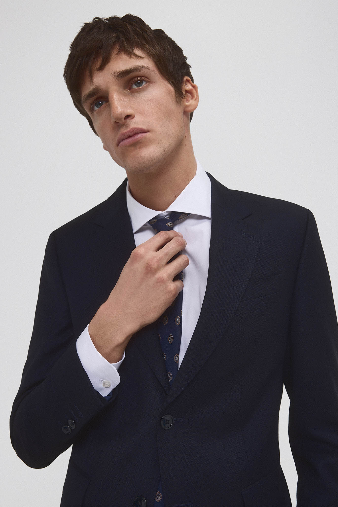 Pedro del Hierro American made bird's eye fabric suit Blue