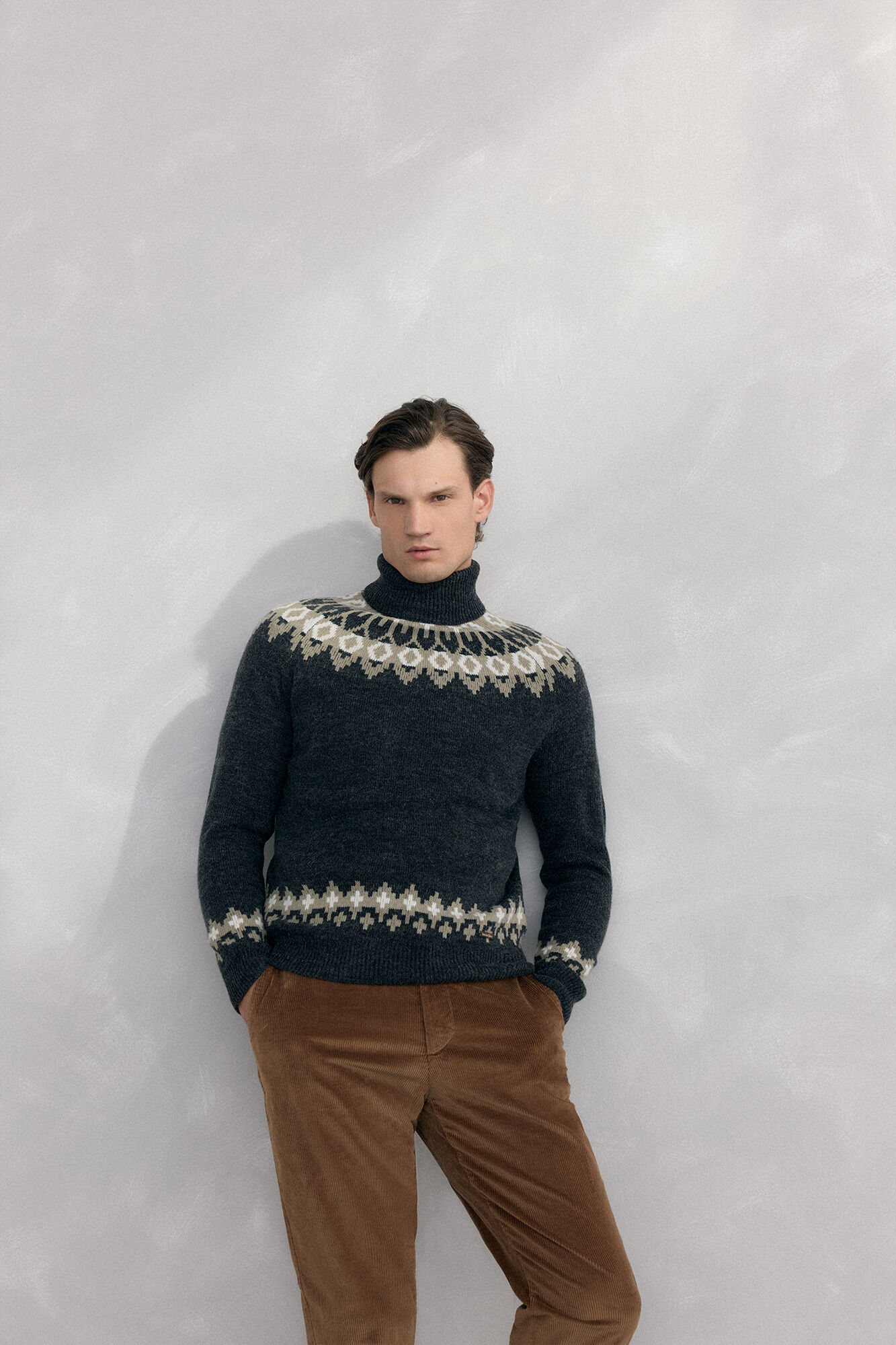 Pedro del Hierro Christmas sweater with wool and alpaca high neck