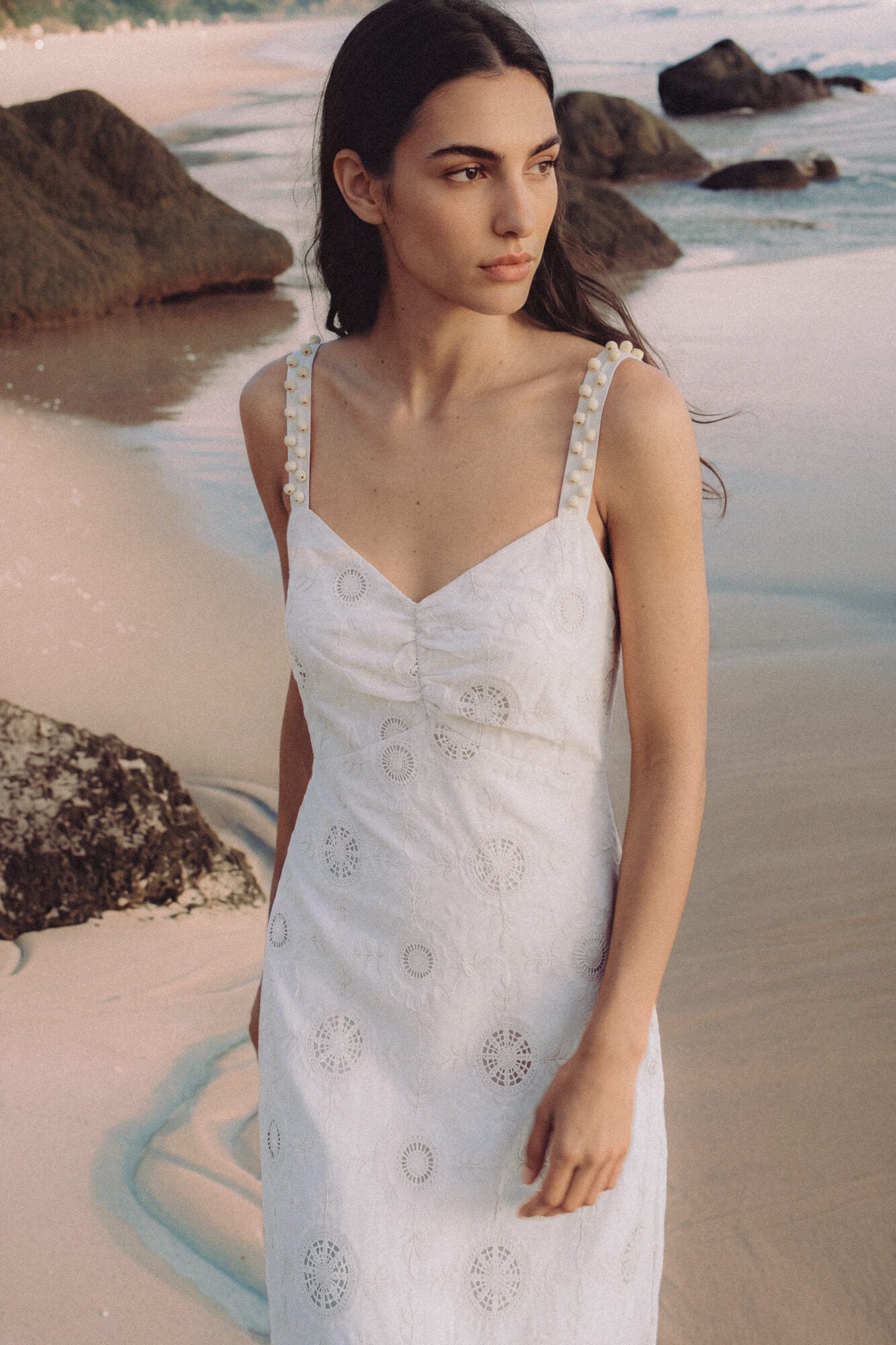 Pedro del Hierro Embroidered cotton long dress