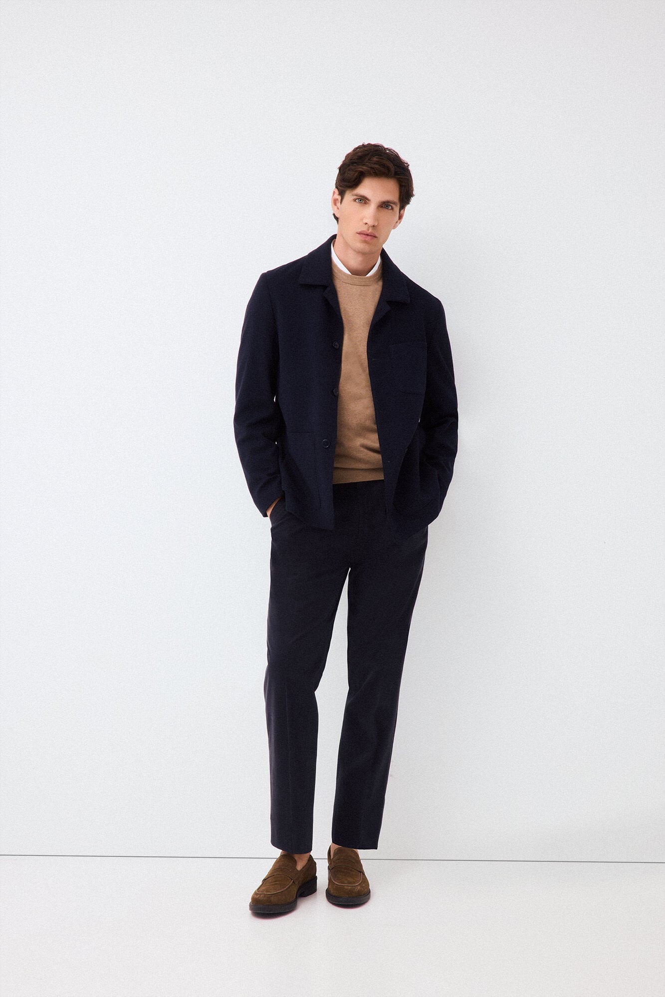 Pedro del Hierro Fine knit premium cotton jumper Beige
