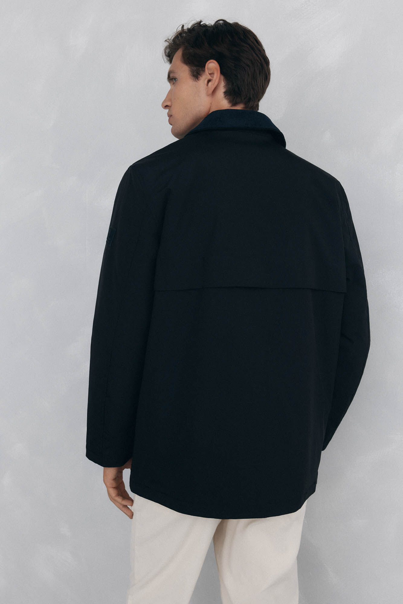 Pedro del Hierro Water-repellent zip fastening jacket Black