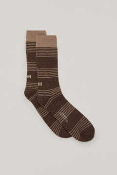 Pedro del Hierro Striped wool socks Beige