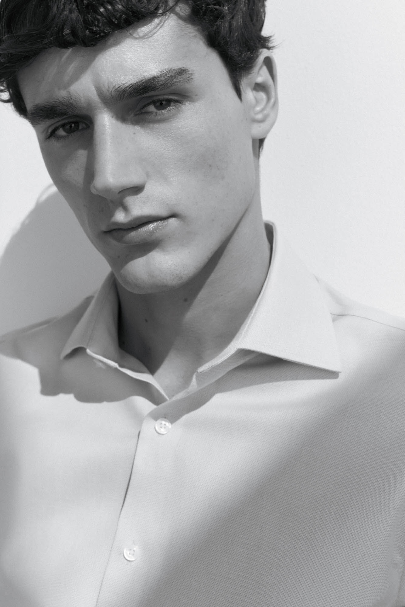 Pedro del Hierro Camisa lisa sem ferro + abotoaduras resistentes a manchas Azul