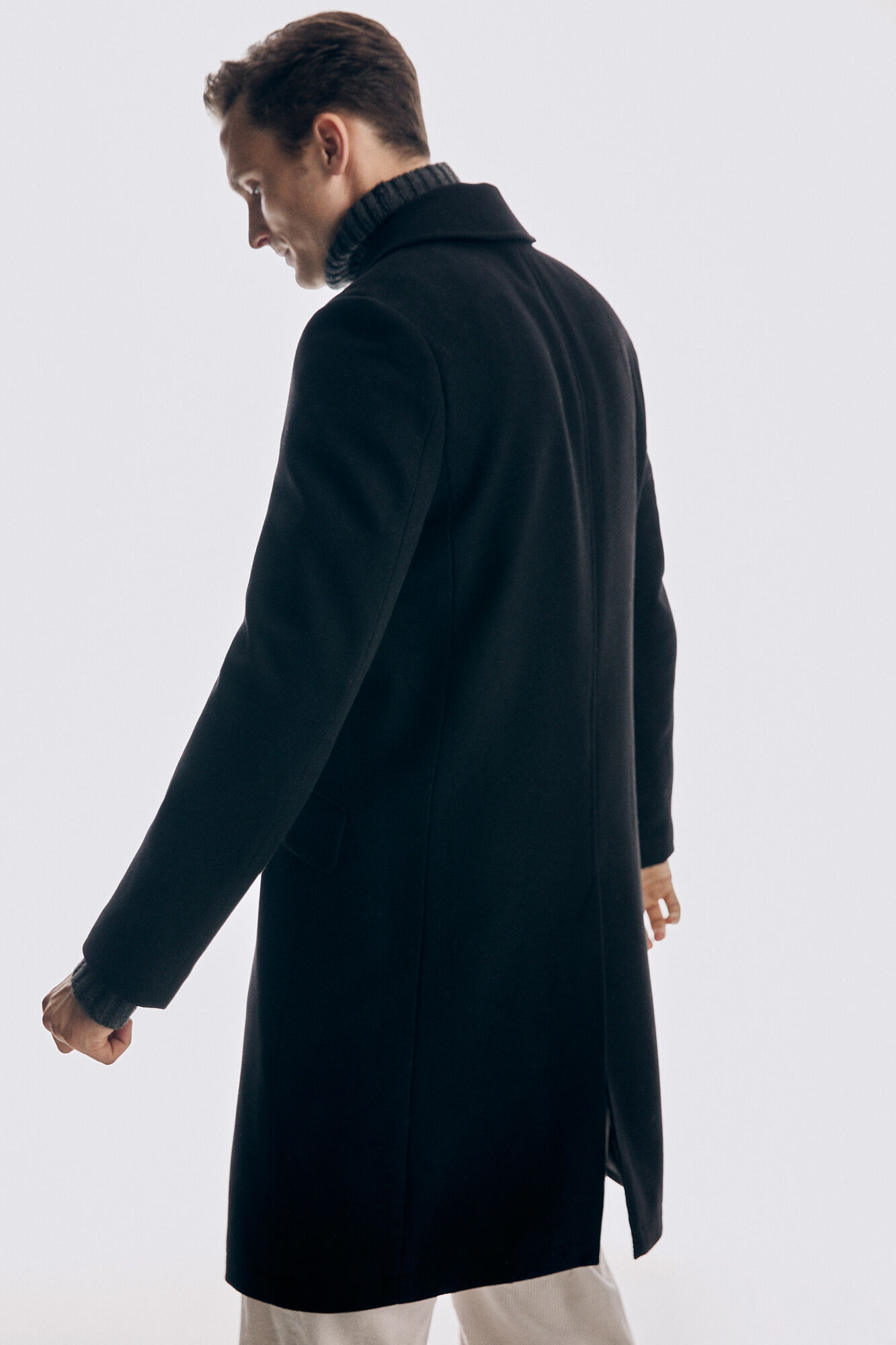 Pedro del Hierro Double-breasted coat Black