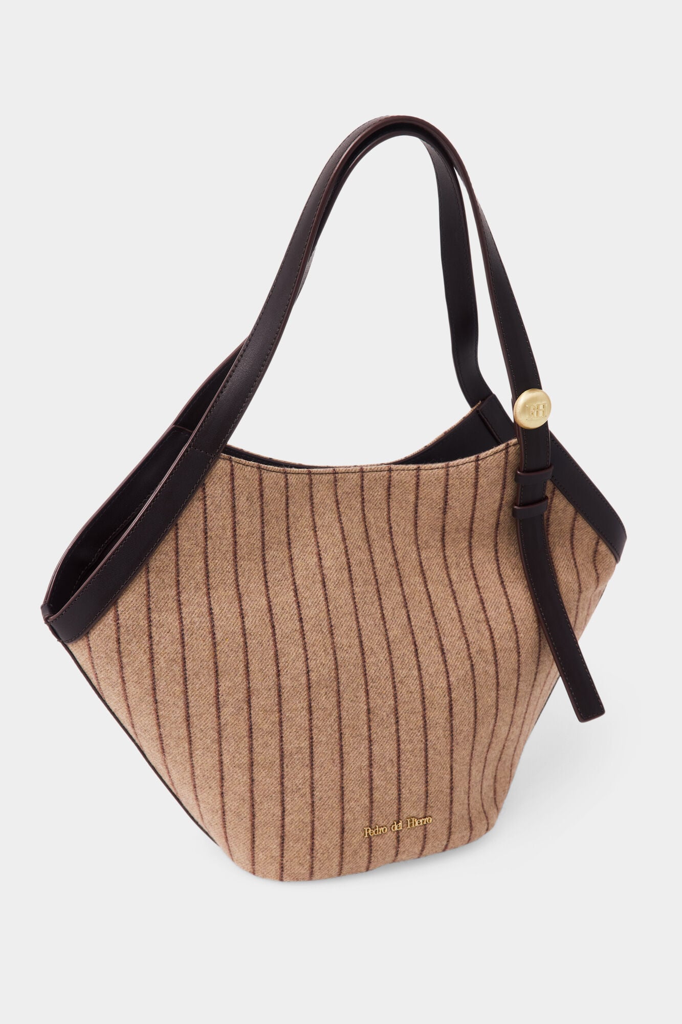 Pedro del Hierro Striped fabric shopper bag