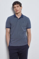 Pedro del Hierro Textured fabric polo shirt Blue