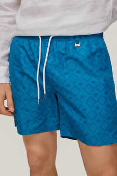 Pedro del Hierro Logo diamond print swim shorts Blue
