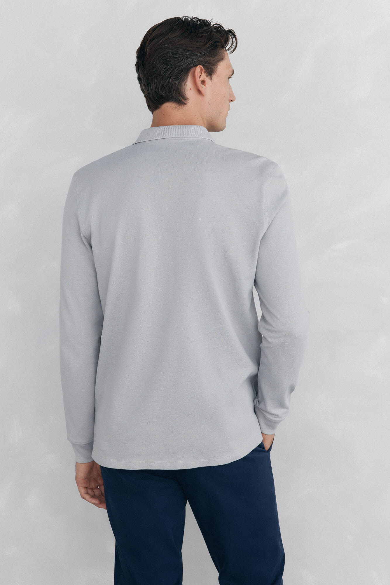 Pedro del Hierro Essential long-sleeved polo shirt Grey