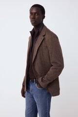Pedro del Hierro Blazer em malha espiga Marrom