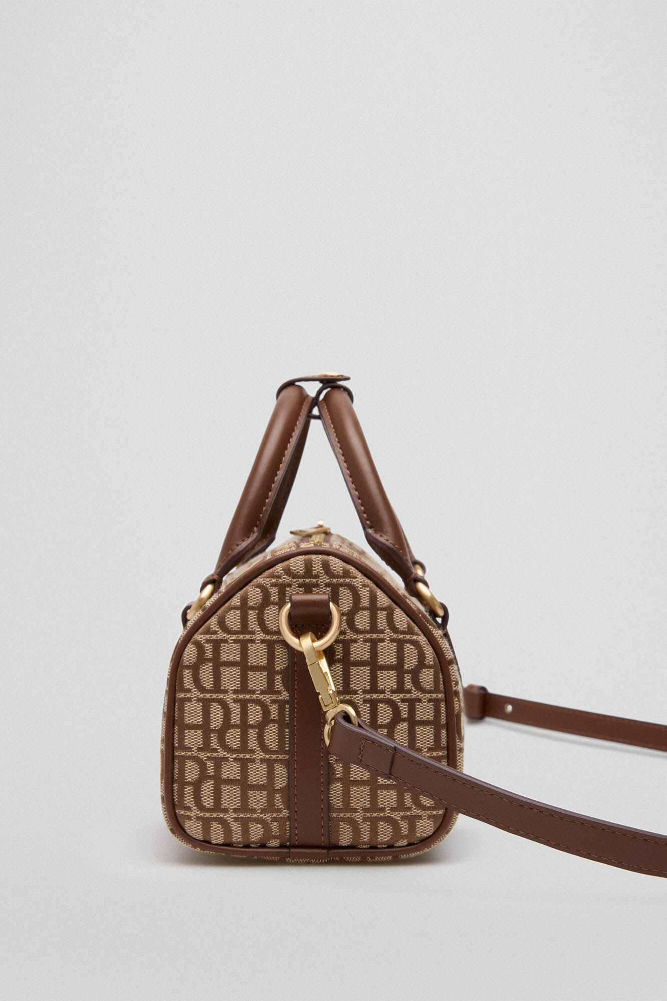 Pedro del Hierro Mini bowling bag logo Brown