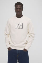 Pedro del Hierro Sweatshirt com logo frontal Ecru