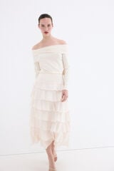 Pedro del Hierro Ruched panel top Ecru