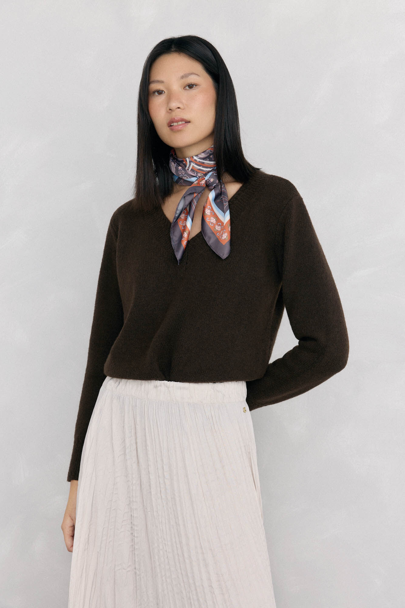 Pedro del Hierro V sweater with mini cross-knit details