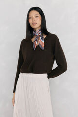 Pedro del Hierro V sweater with mini cross-knit details Brown