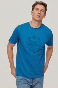 Pedro del Hierro Embossed logo t-shirt Blue