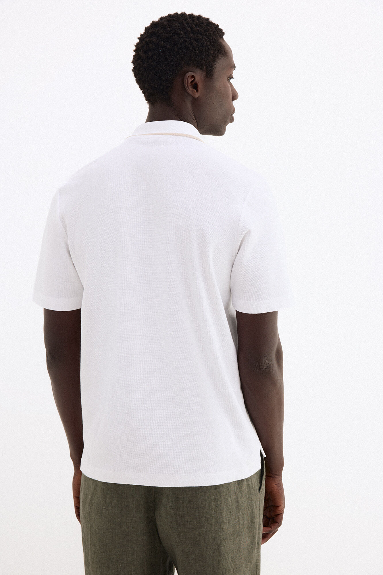 Pedro del Hierro Textured polo shirt White