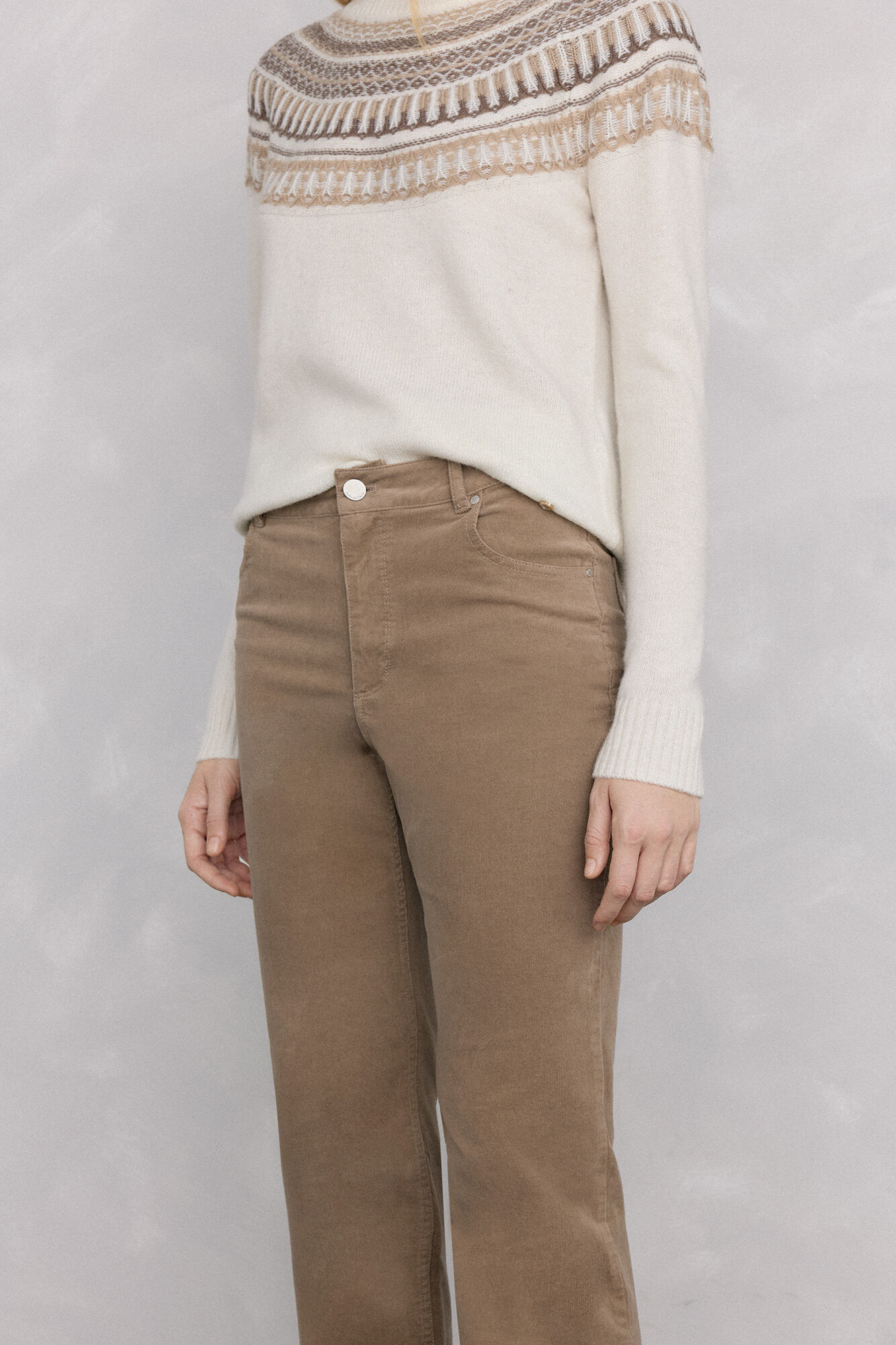 Pedro del Hierro Cal&ccedil;as de veludo b&aacute;sicas Stove Pipe Marrom