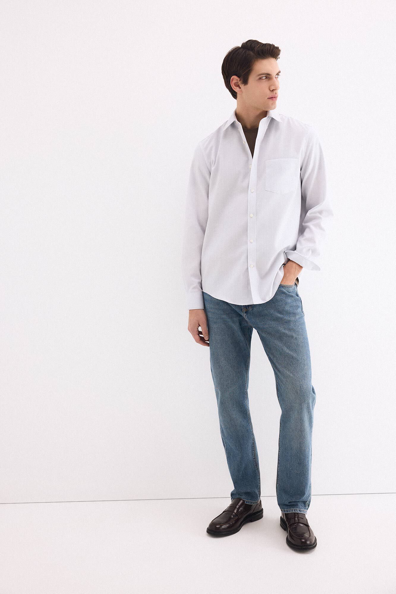 Pedro del Hierro Striped non-iron oxford shirt