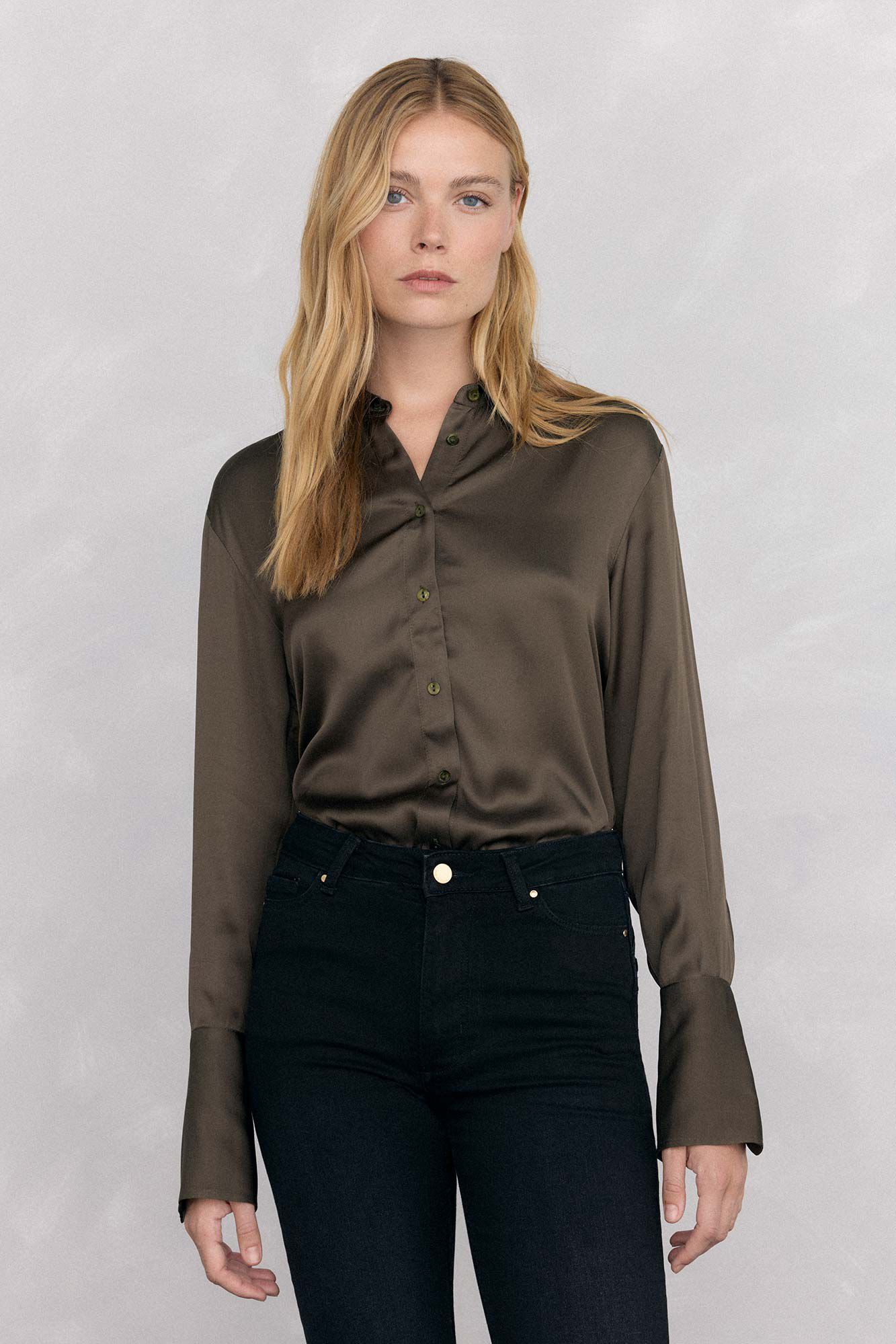 Pedro del Hierro Plain satin shirt