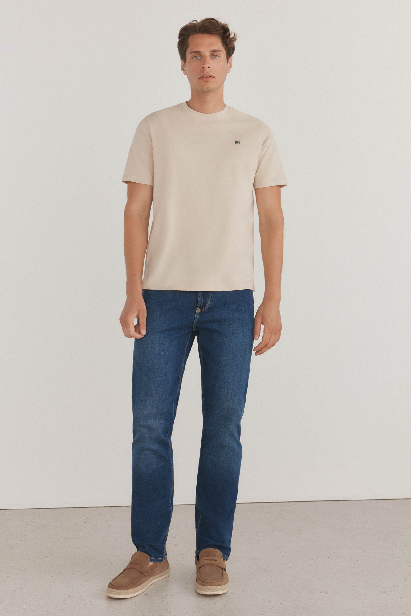 Pedro del Hierro Basic T-shirt Beige