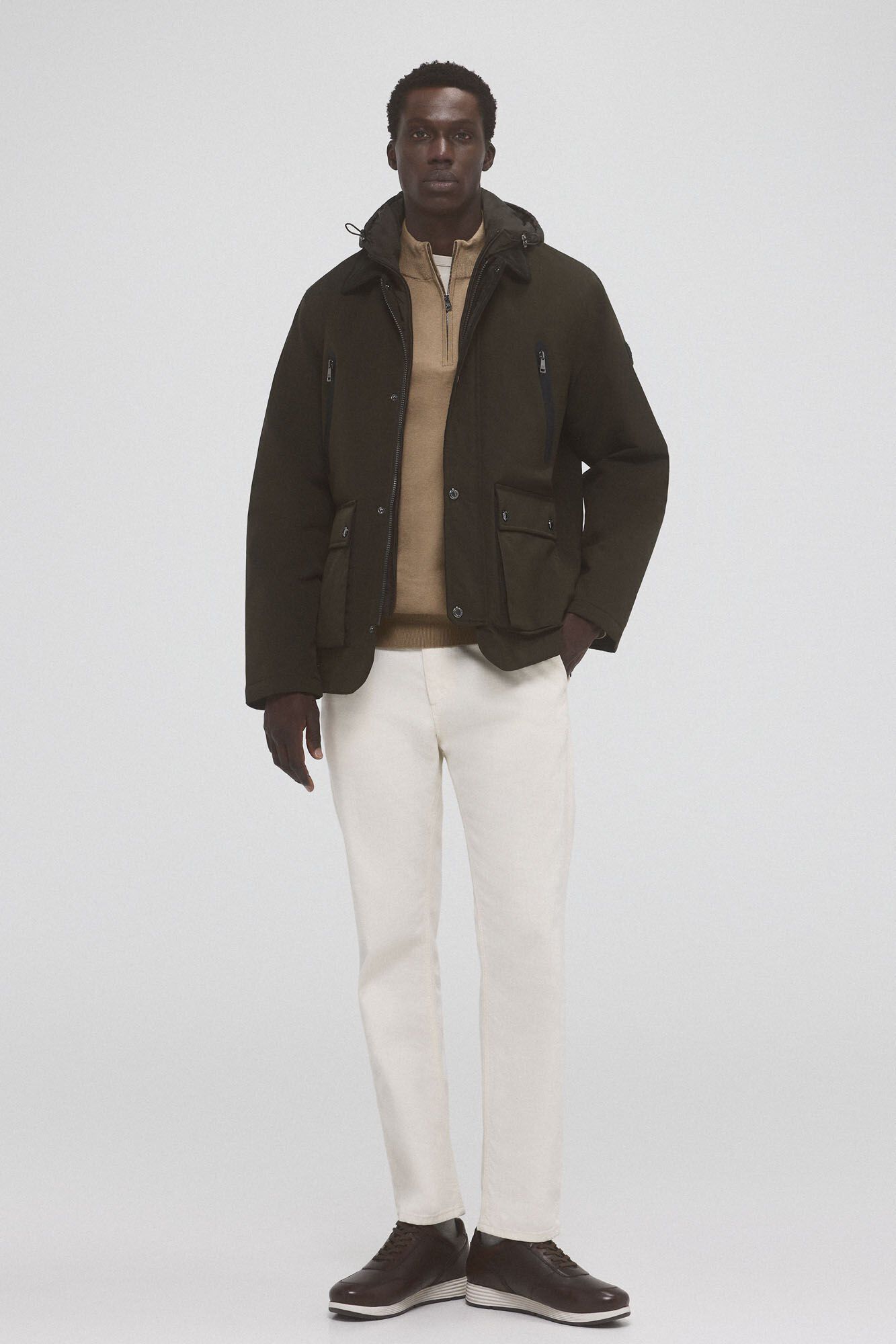 Pedro del Hierro Casaco gola bombazina Verde