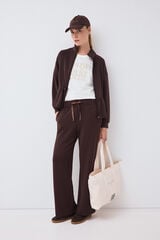 Pedro del Hierro Straight soft touch trousers Brown