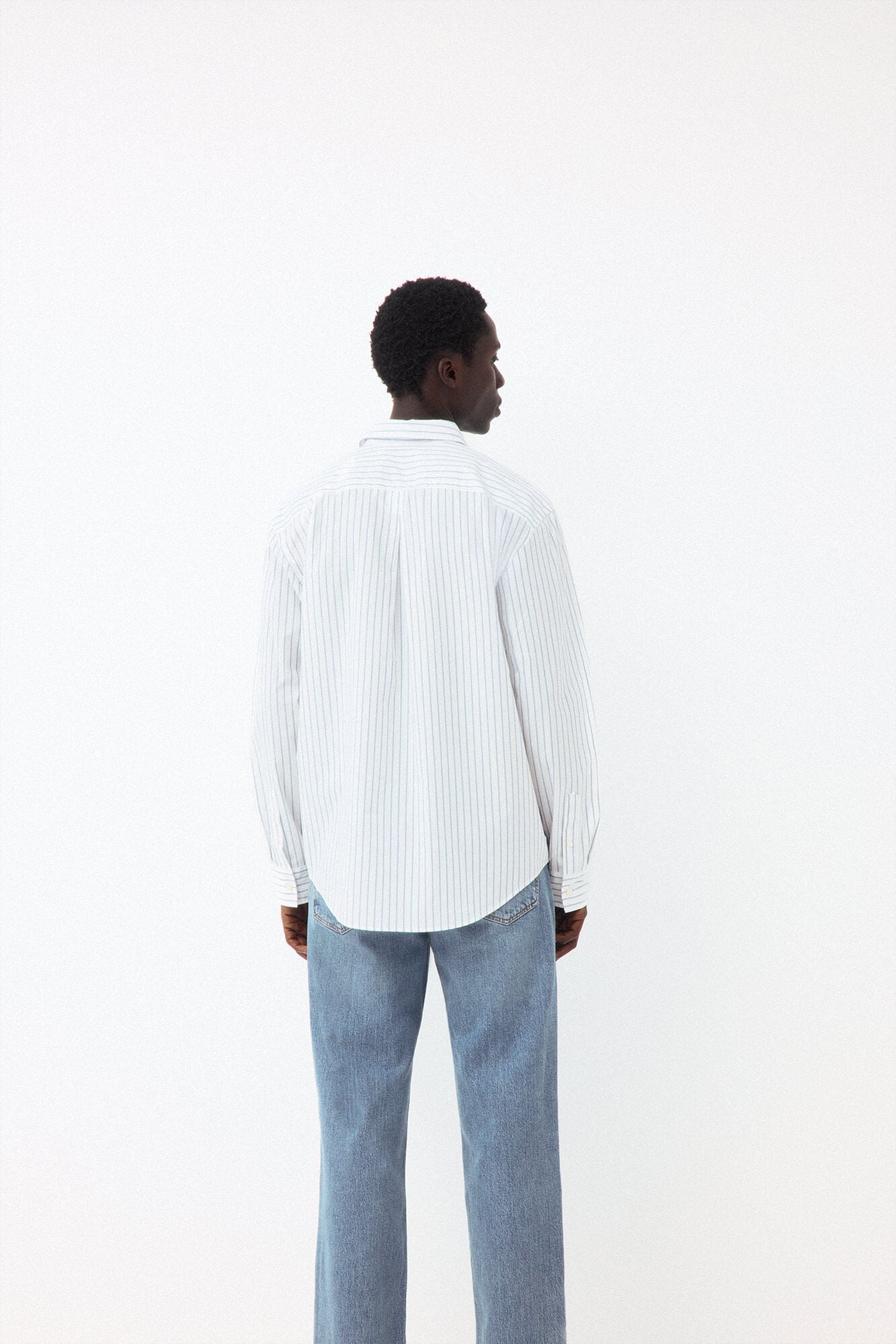 Pedro del Hierro Striped poplin relax fit shirt White