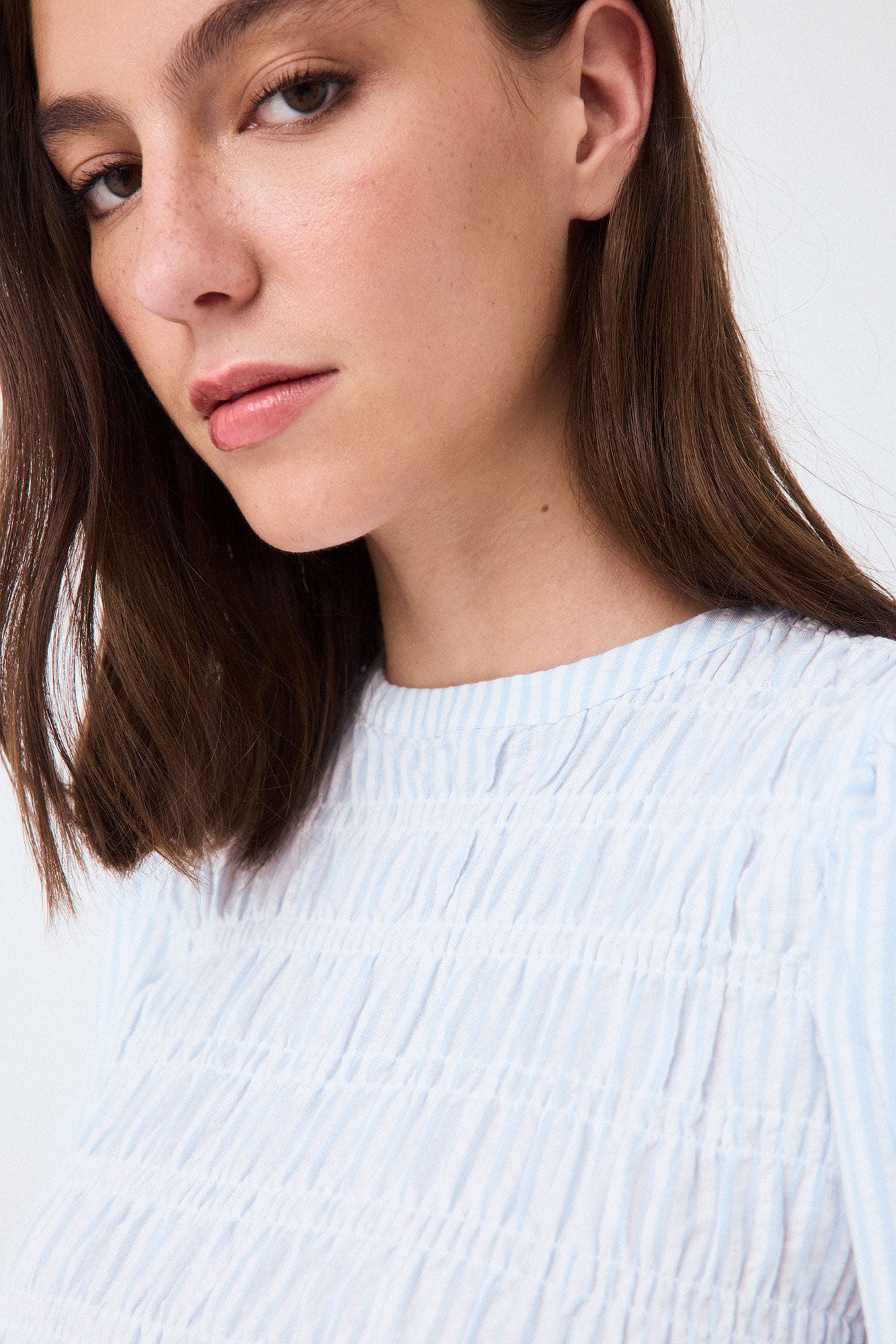 Pedro del Hierro Striped elasticated blouse Blue