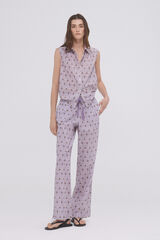 Pedro del Hierro Printed straight cut trousers Purple