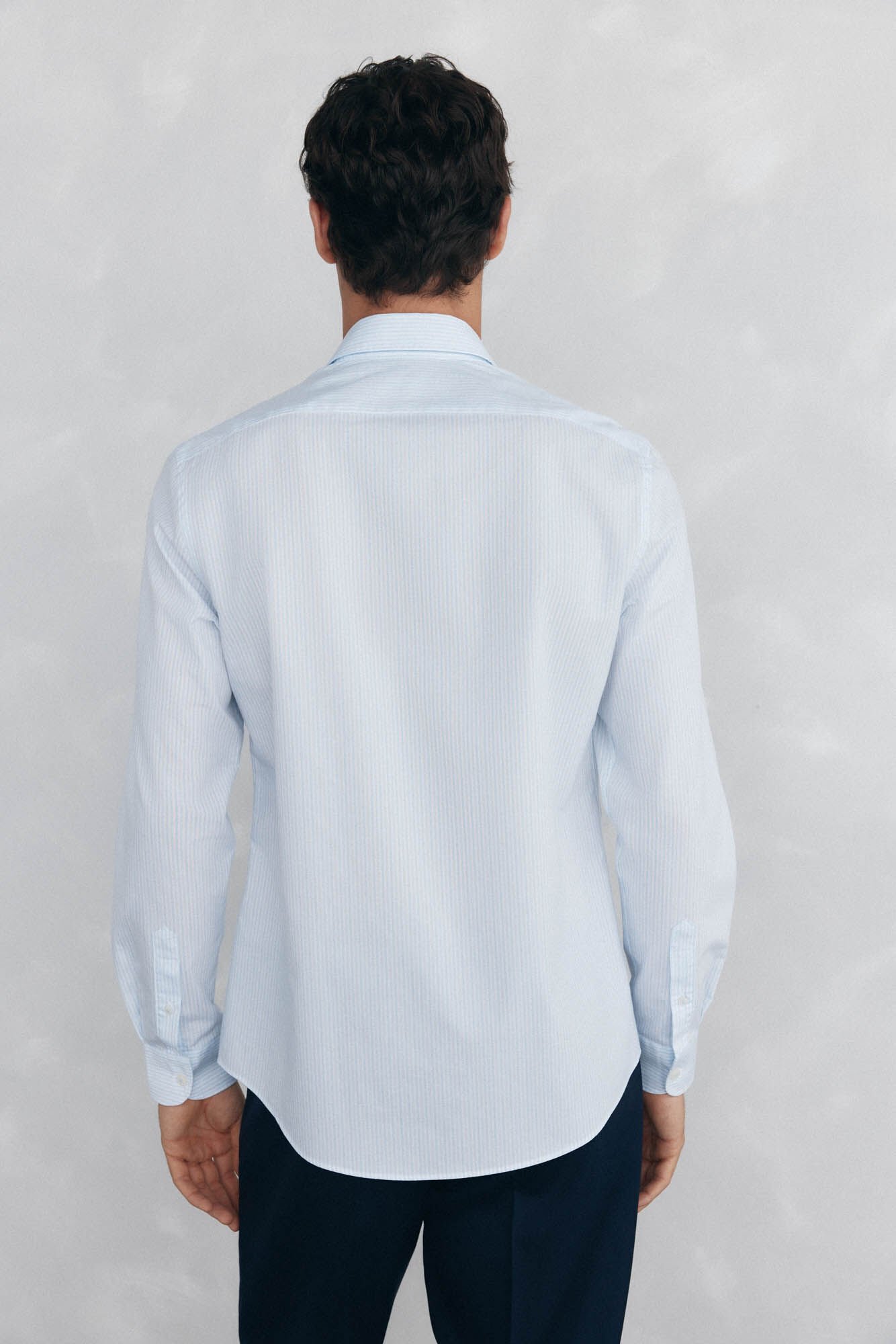 Pedro del Hierro Easy-iron striped shirt with anti-odor, slim fit Blue